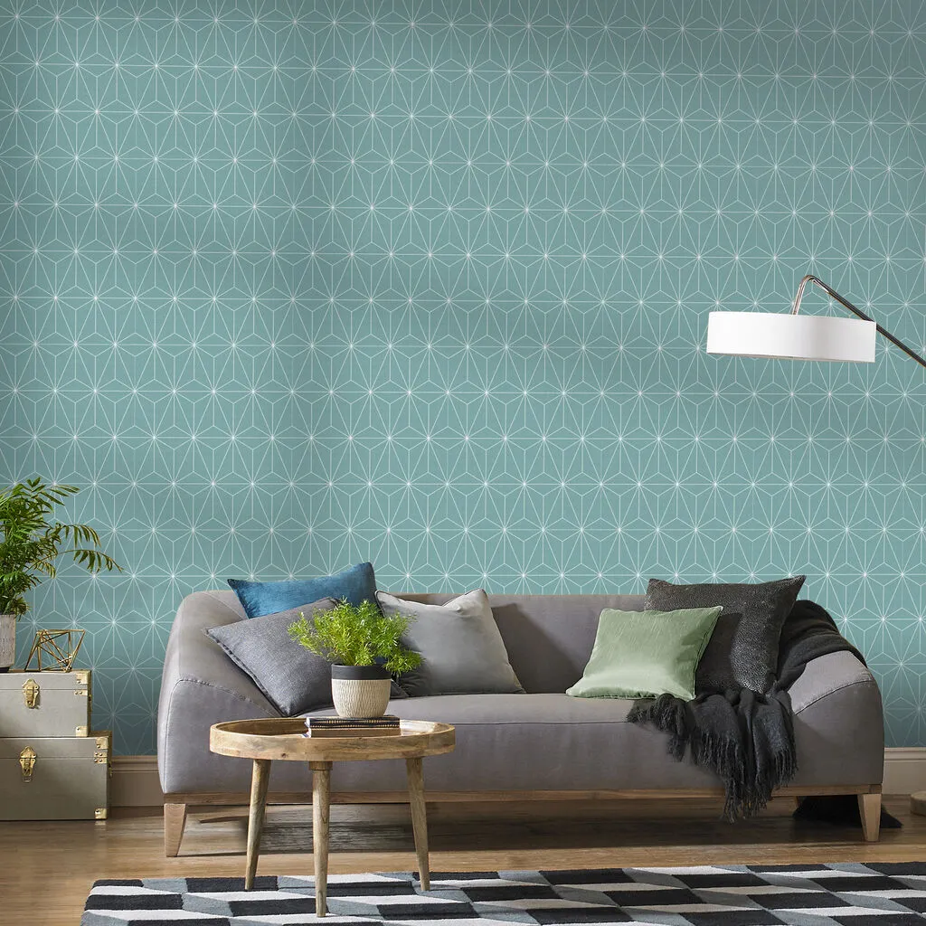 Prism Geometric Wallpaper - Mint