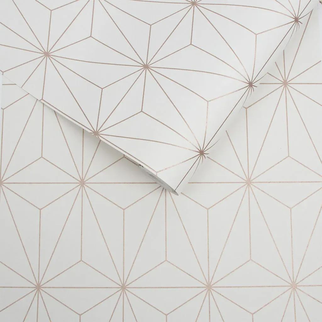 Prism Geometric Wallpaper - Rose Gold