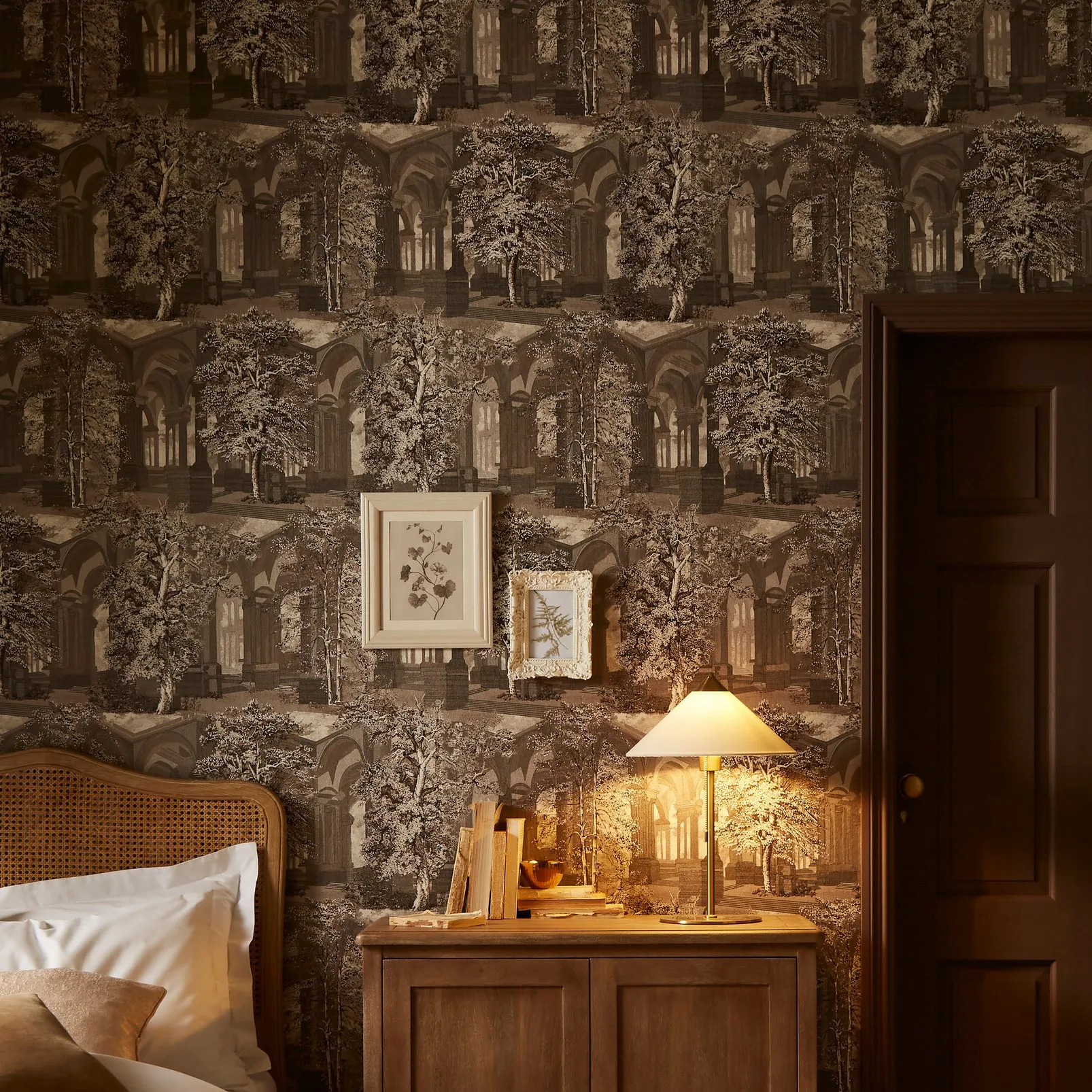 Rivington Folly Dusk Wallpaper - Dark Red