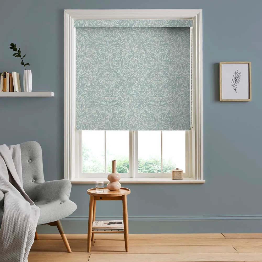 Salix Leaves Breathe Made to Measure Roller Blind - Blue