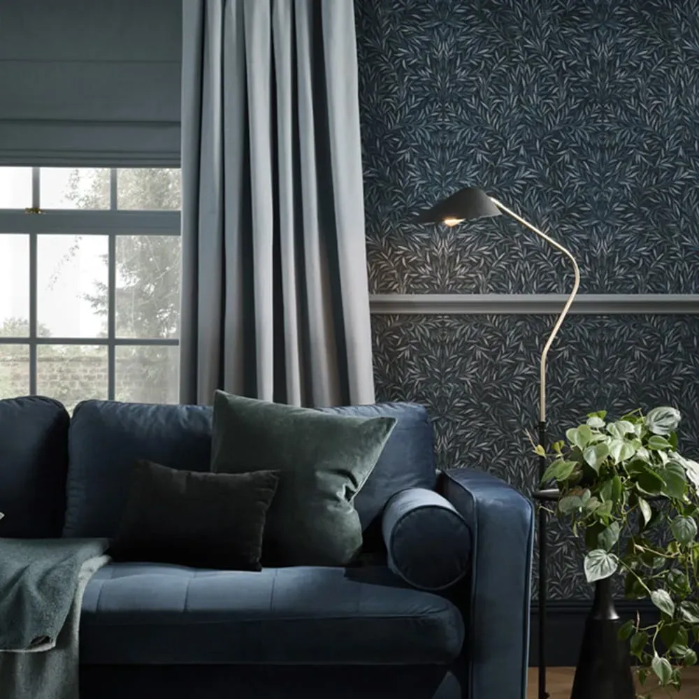 Salix Leaves Wallpaper - Navy