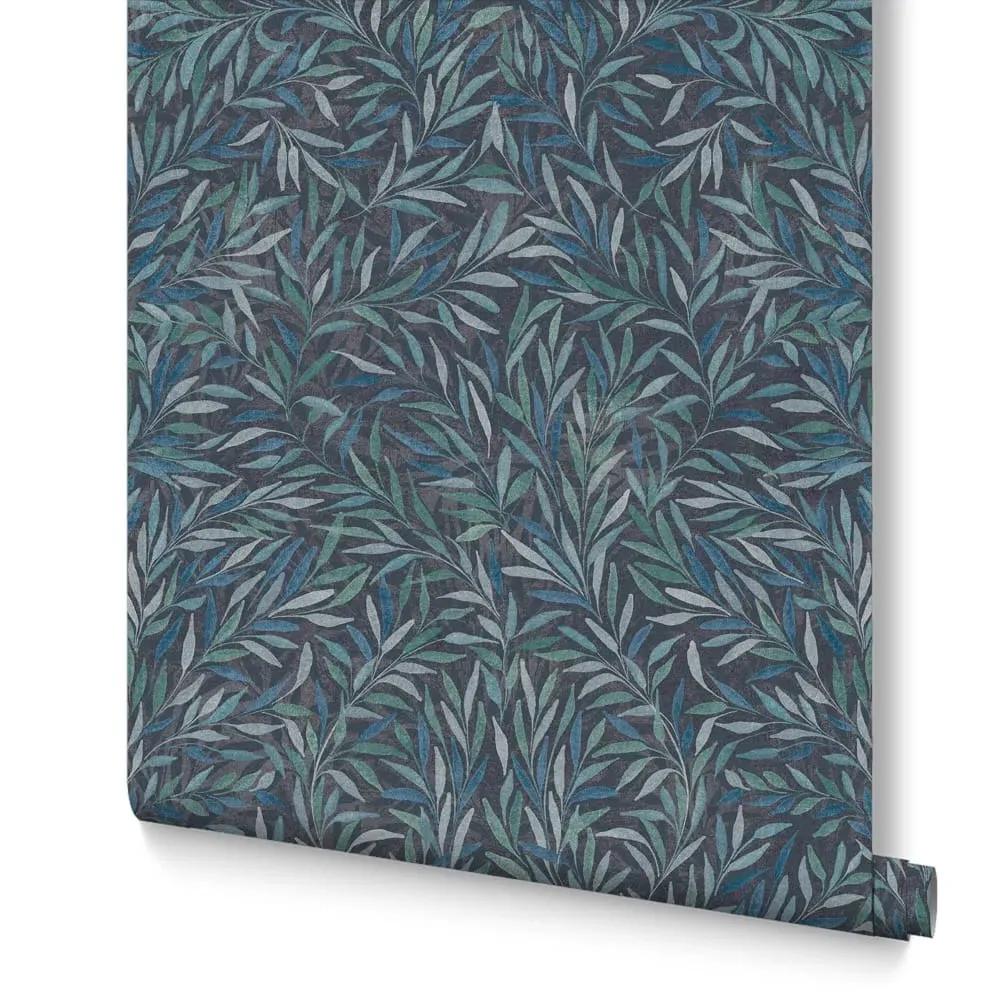 Salix Leaves Wallpaper - Navy