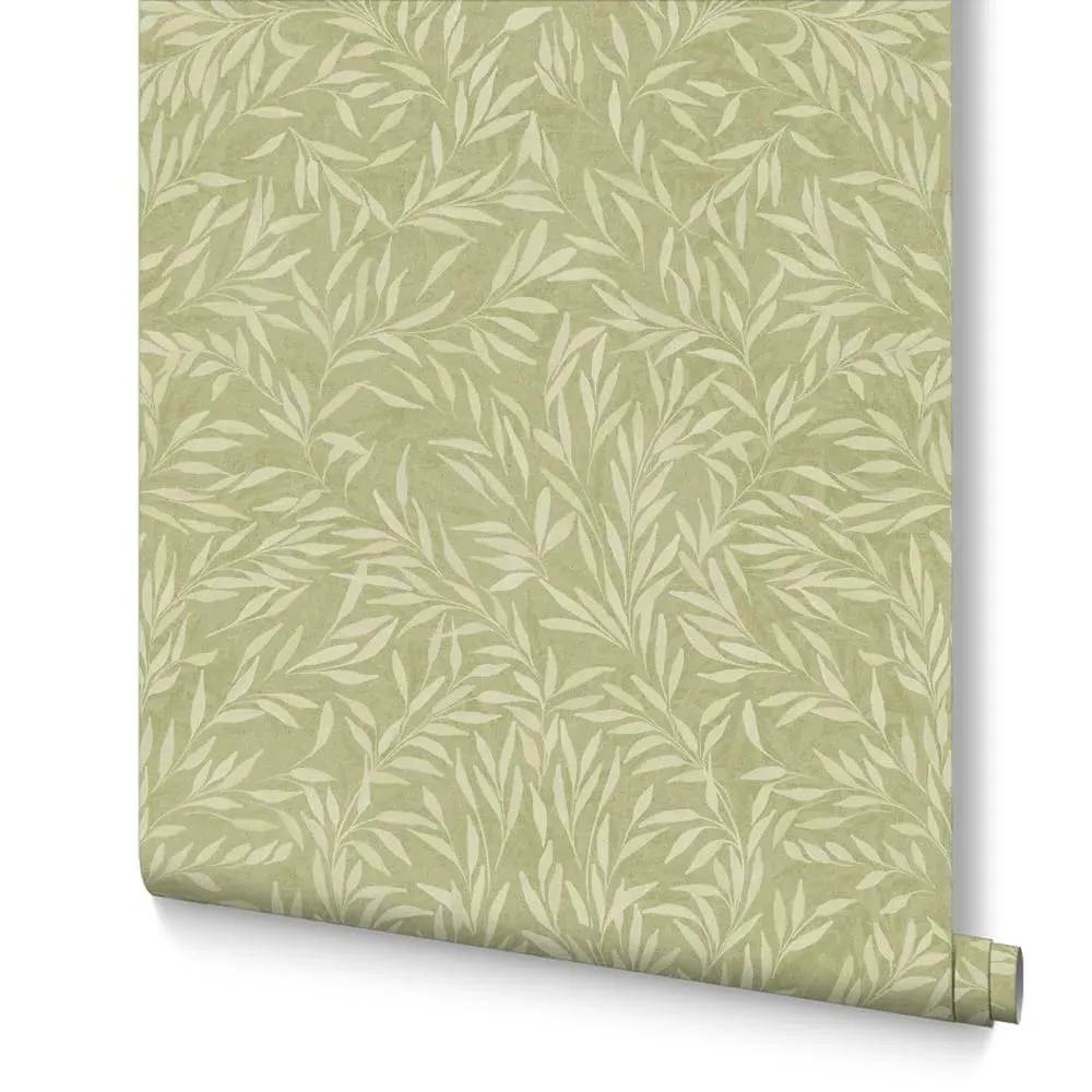 Salix Leaves Wallpaper - Sage