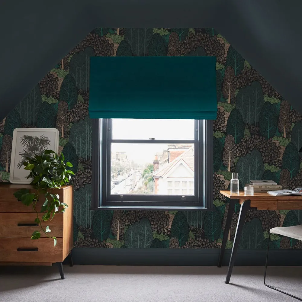 Scandiscape Navy Tree Wallpaper - Navy