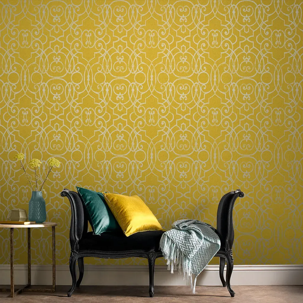 Shoji Saffron Wallpaper - Yellow