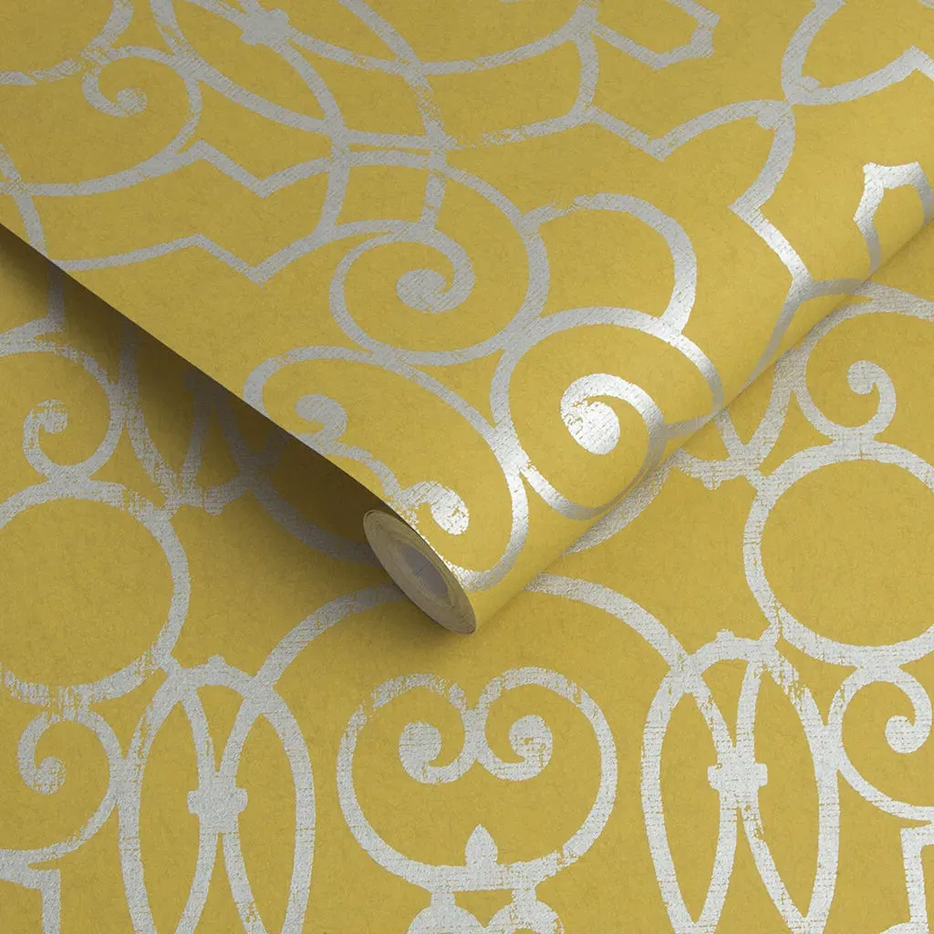 Shoji Saffron Wallpaper - Yellow