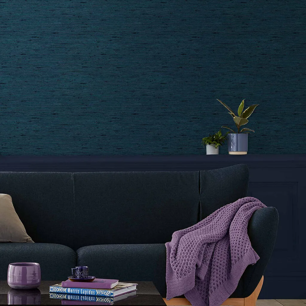 Silk Texture Wallpaper - Navy