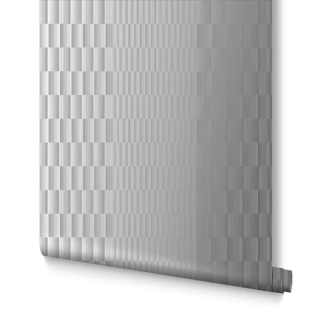 Symmetry Mono Geometric Wallpaper - Silver