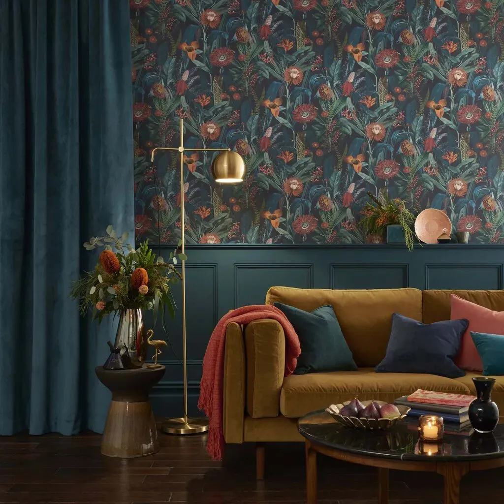 graham-brown-tigerlily-midnight-wallpaper-blue-floral-wallpaper-we-are-carbon-neutral image