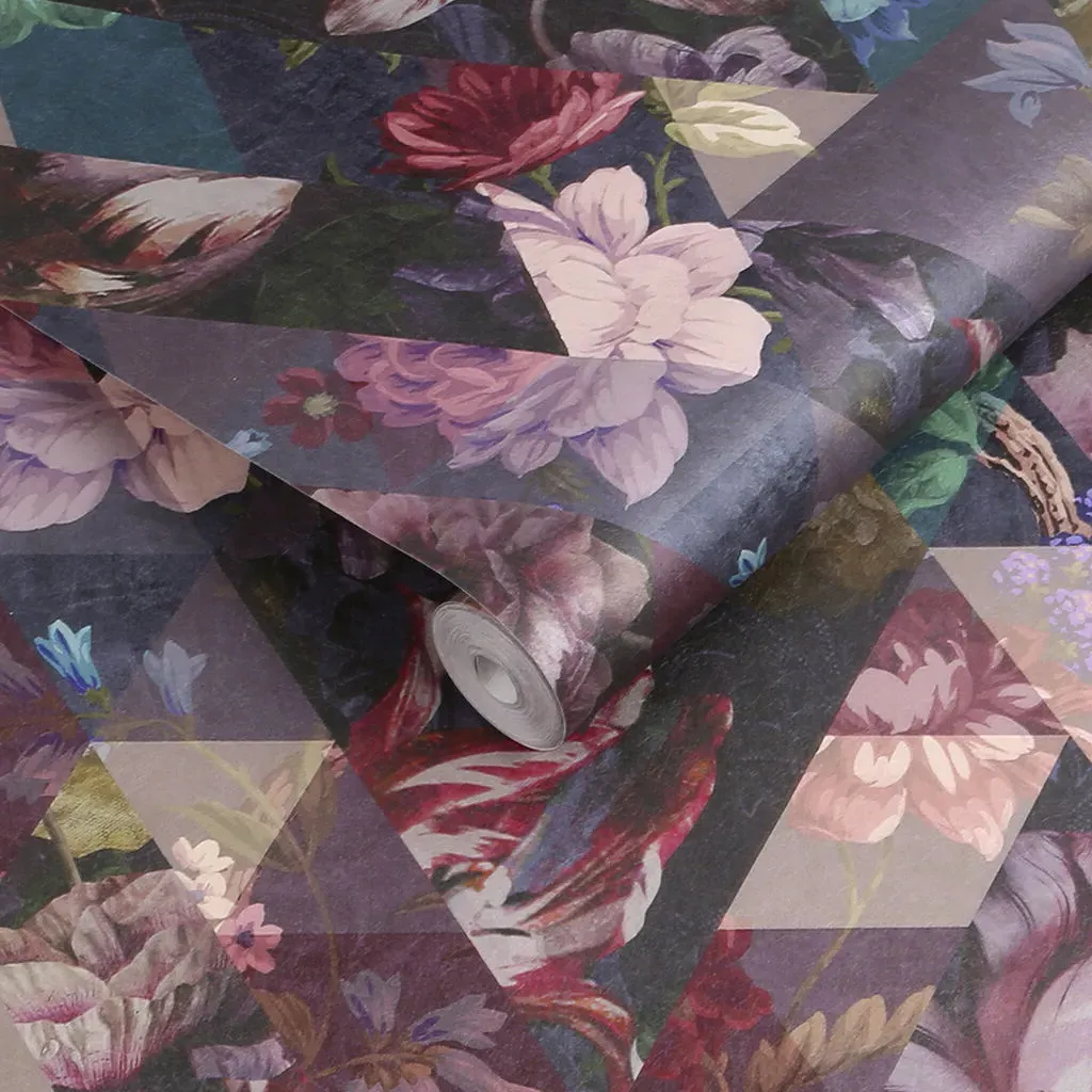 Timepiece Amethyst Floral Wallpaper - Amethyst