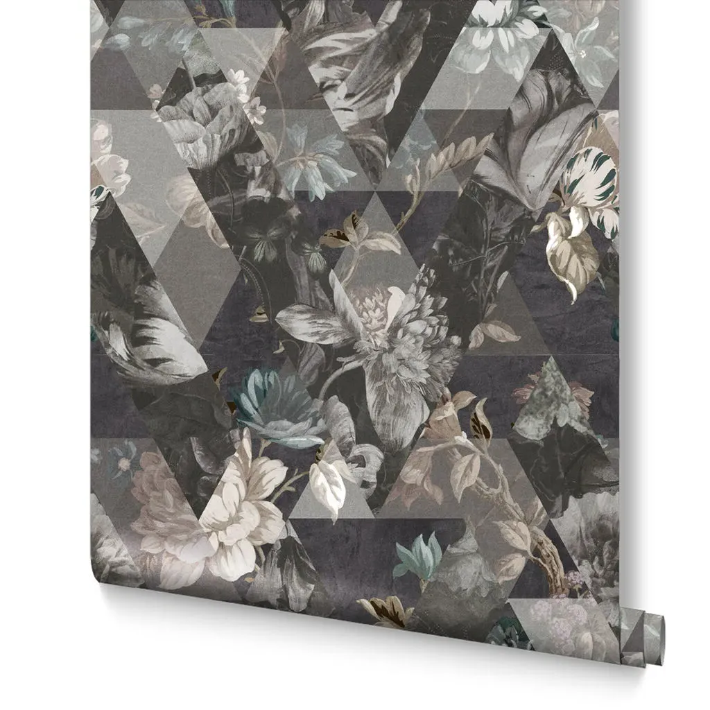 Timepiece Moonstone Floral Wallpaper - Moonstone