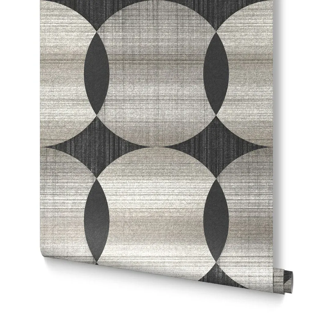 Tramonto Natural Geometric Wallpaper - Grey