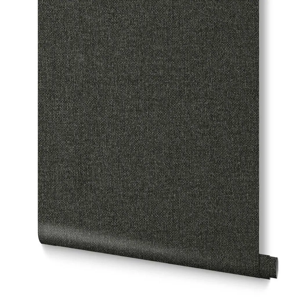 Twill Deep Grey Wallpaper - Grey