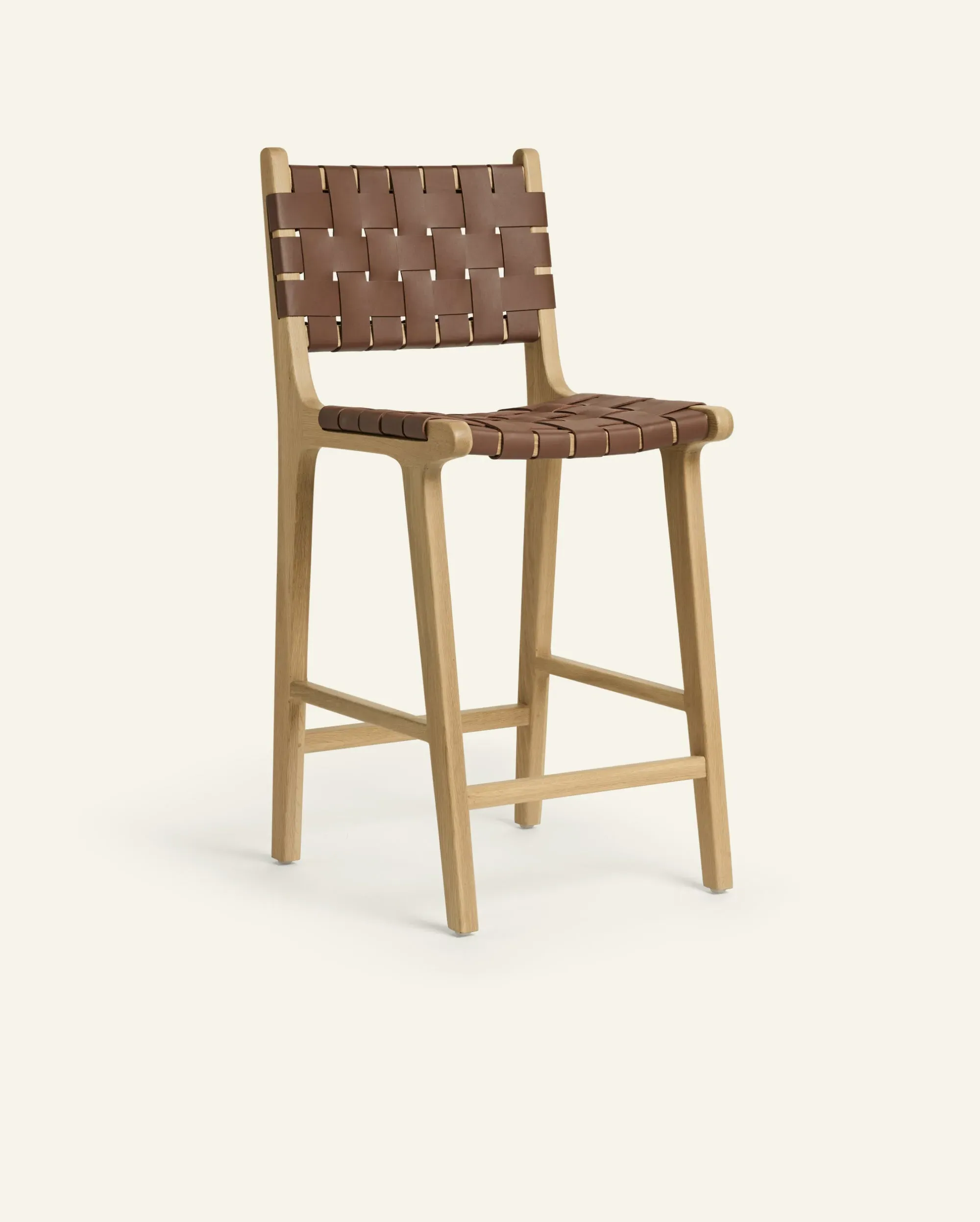 Hati Home Stool #2 Counter Stool - Whiskey, Leather