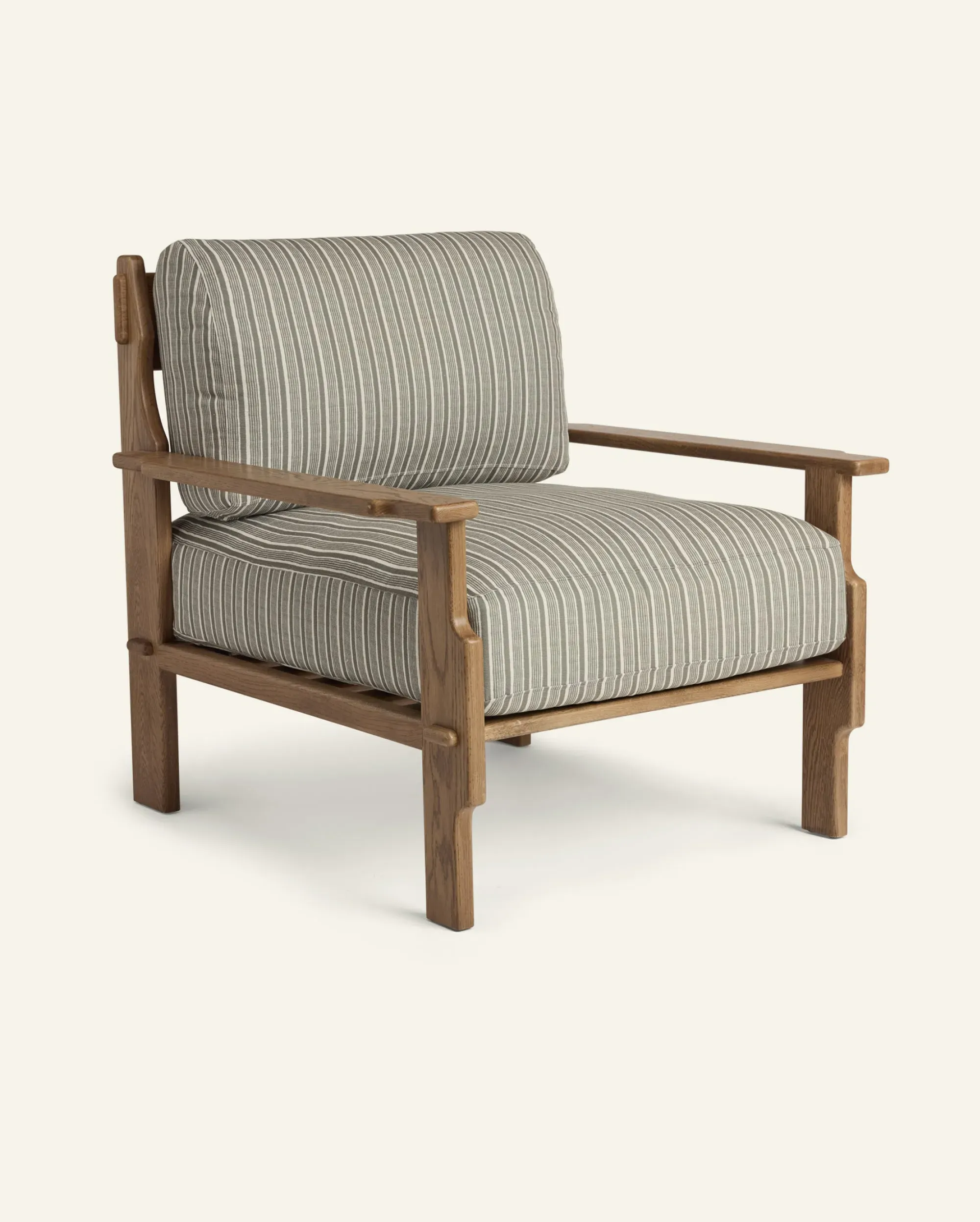 Leela Lounge Chair - Aloe Stripes, Oak image