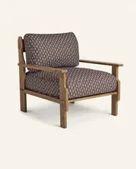 Leela Lounge Chair - Cocoa Floral, Oak
