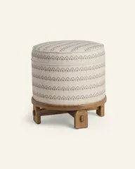 Yara Pouf - Neutral Arches, Oak