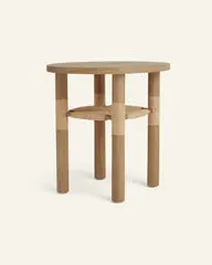 Hati Home Table #3 Bedside Table - Walnut Brown, White Oak