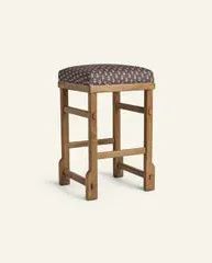 Sari Counter Stool - Cocoa Floral, White Oak