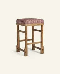 Sari Counter Stool - Oxblood Stripes, White Oak