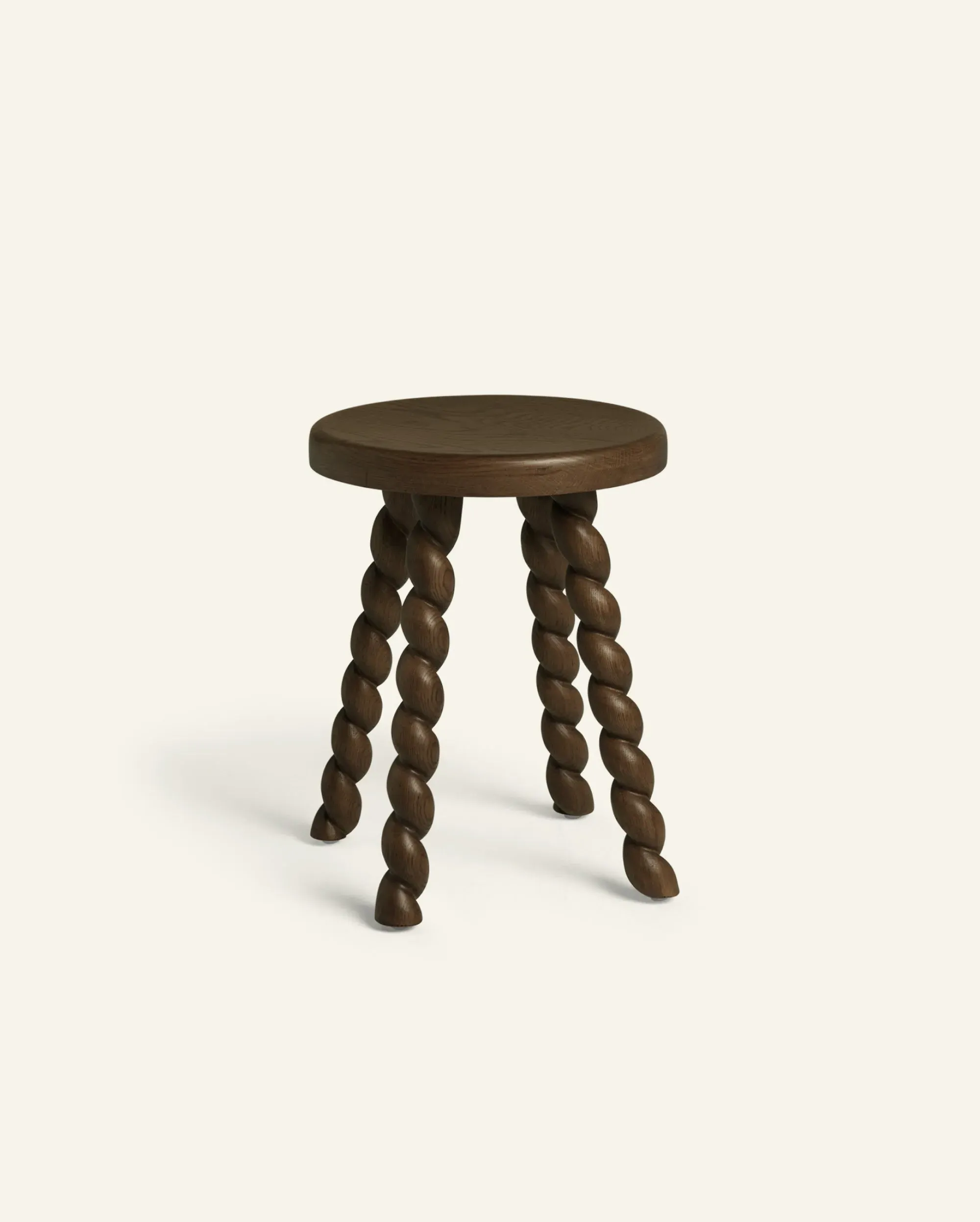 Twist Side Table with Spiral Legs - Brown Oak image