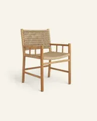 Ema Arm Chair - Teak, Synthetic Rattan