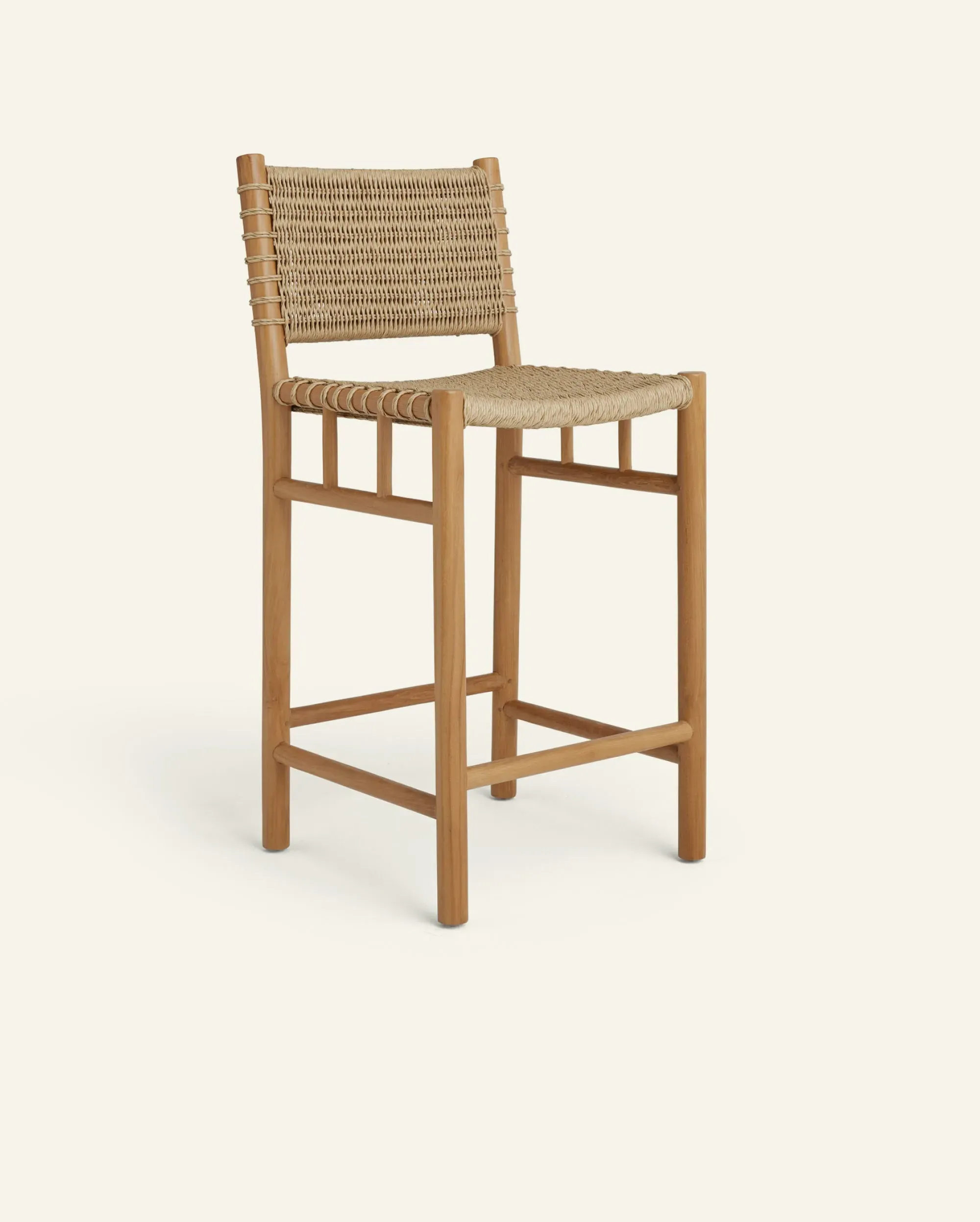 Ema Stool - Teak, Synthetic Rattan