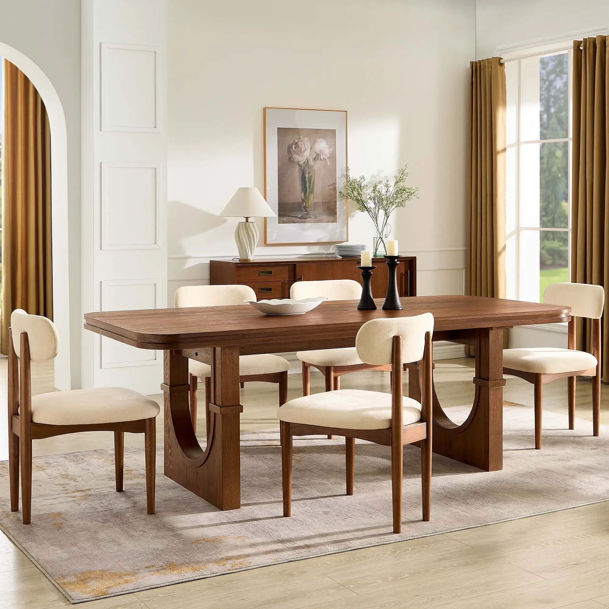 84" Mid-Century Rectangular Dining Table - Warm Brown, Oak product