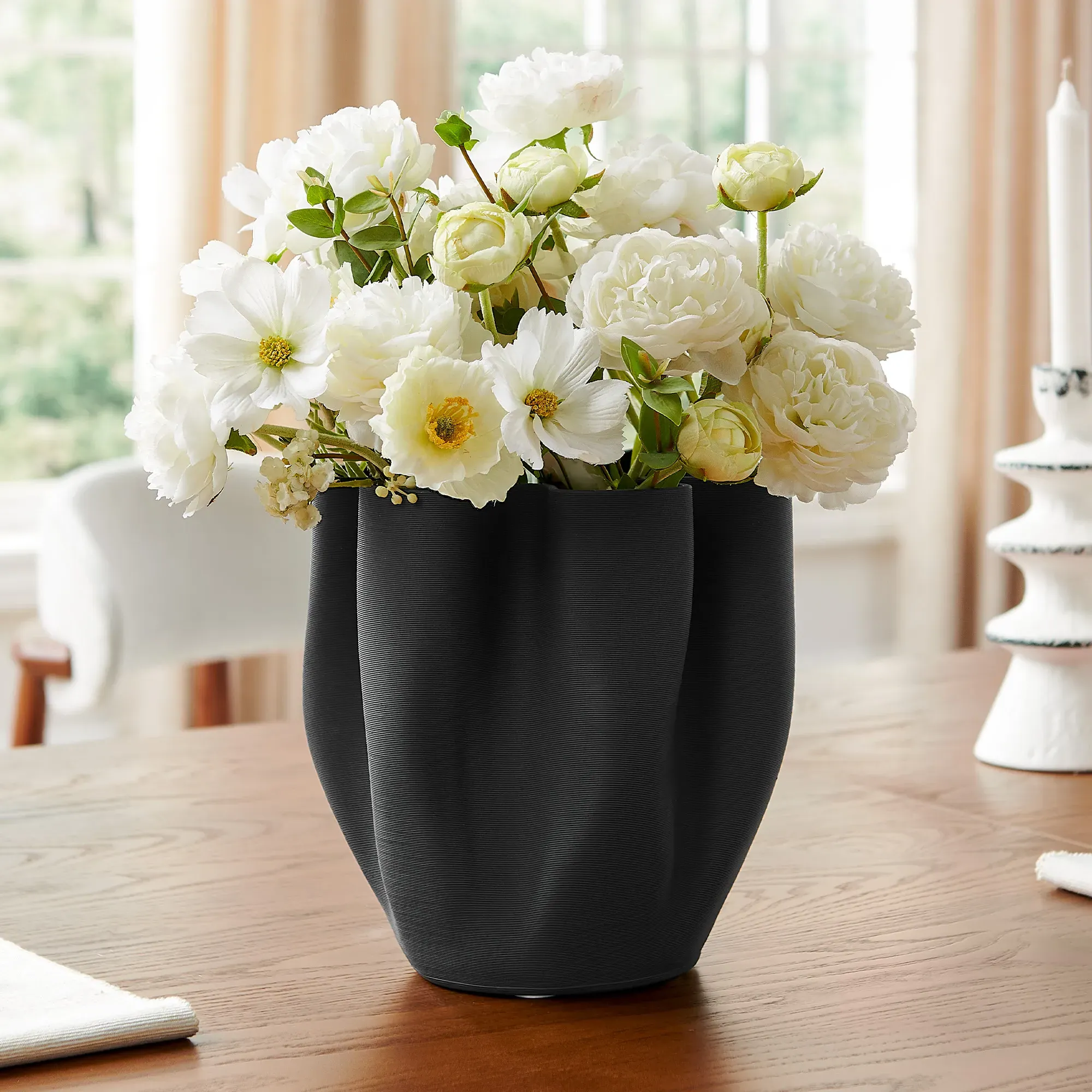 Bolgen 8 Inch Sculptural Ceramic Vase - Matte Black product