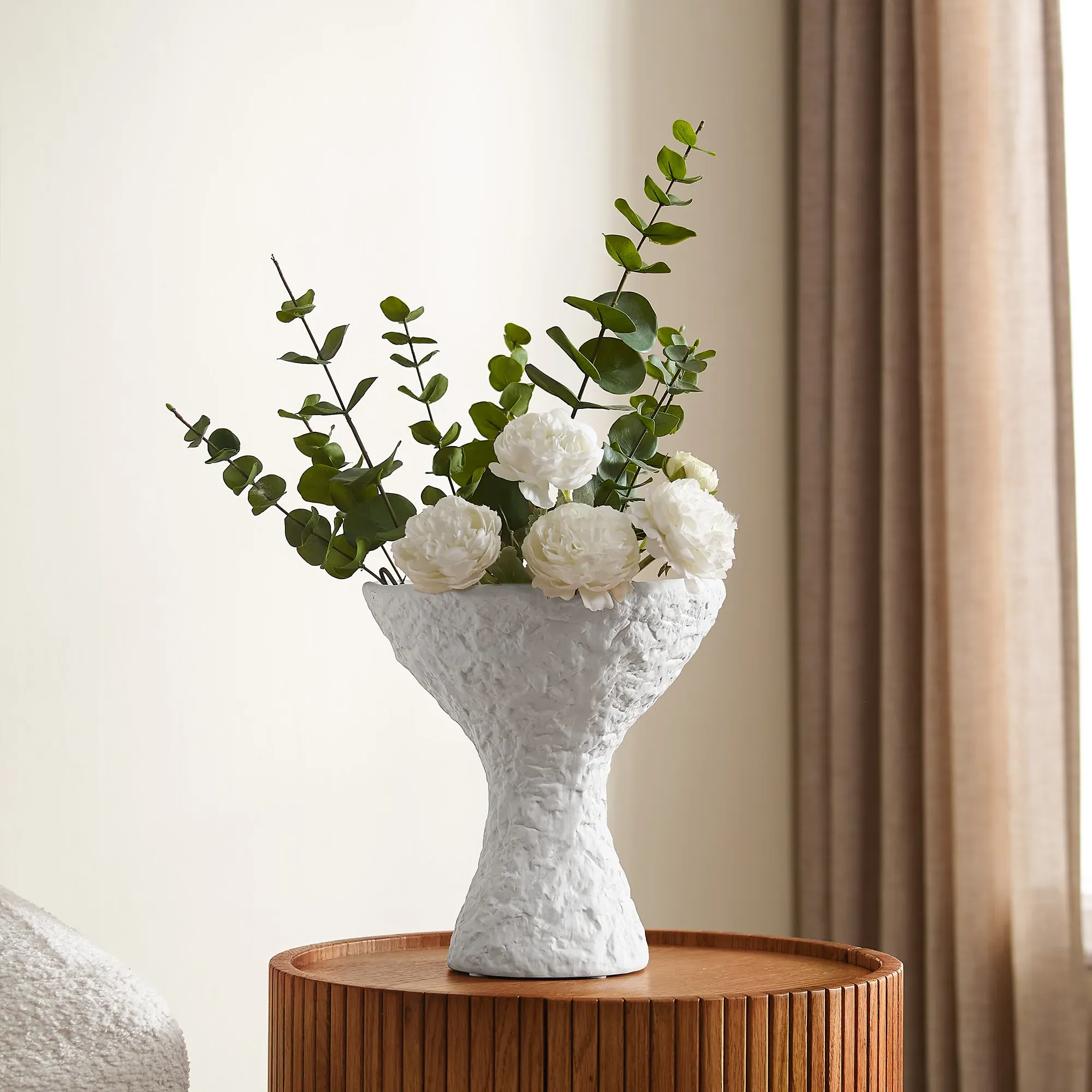 Bunad Irregular Ceramic Vase - White product
