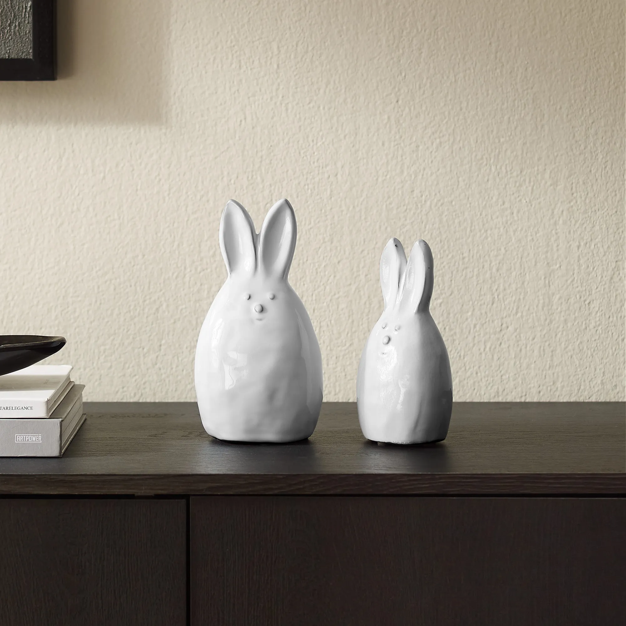 Bunny Ceramic Figurine Set - White product