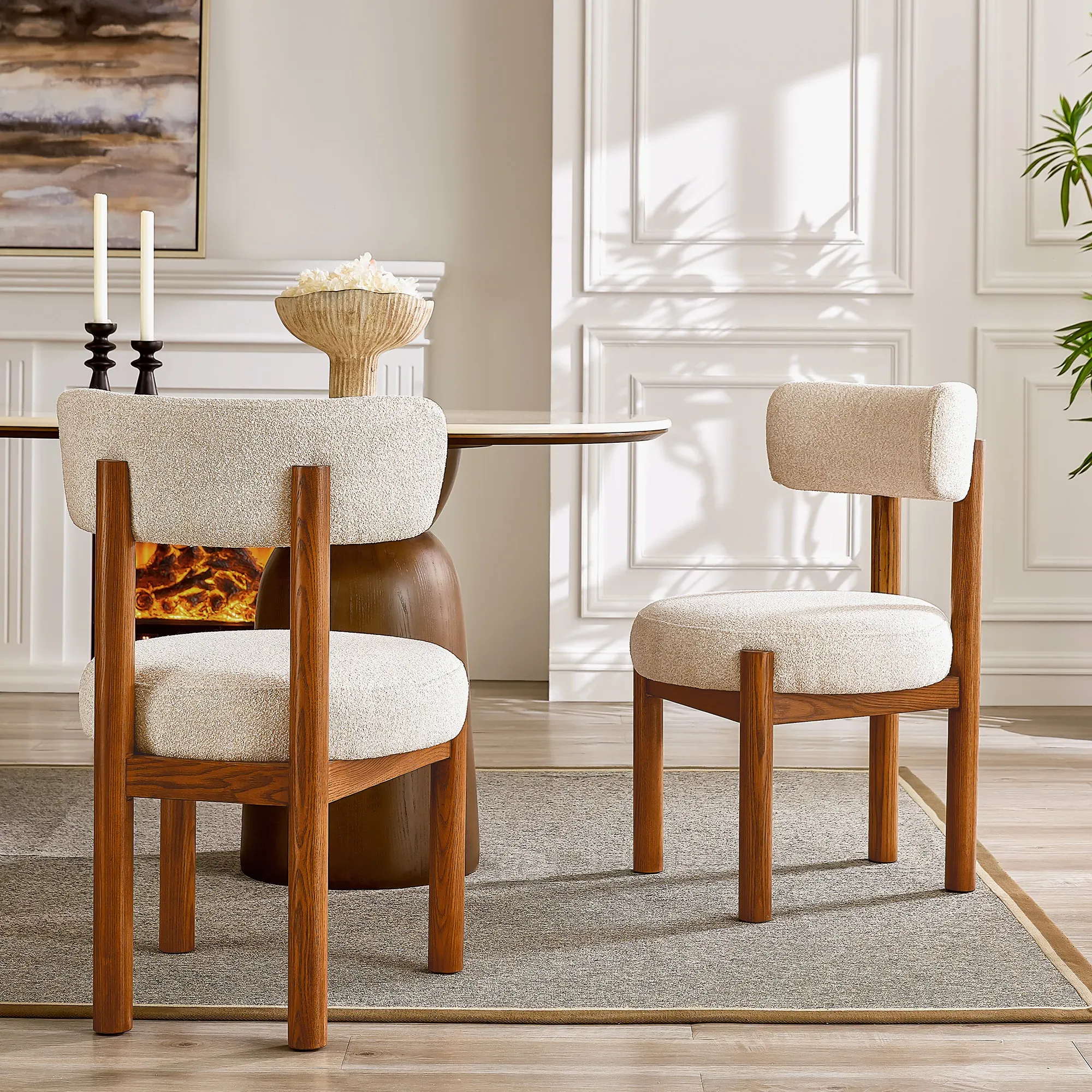 Camille Set of 2 Dining Chairs - Walnut, Ash Wood product