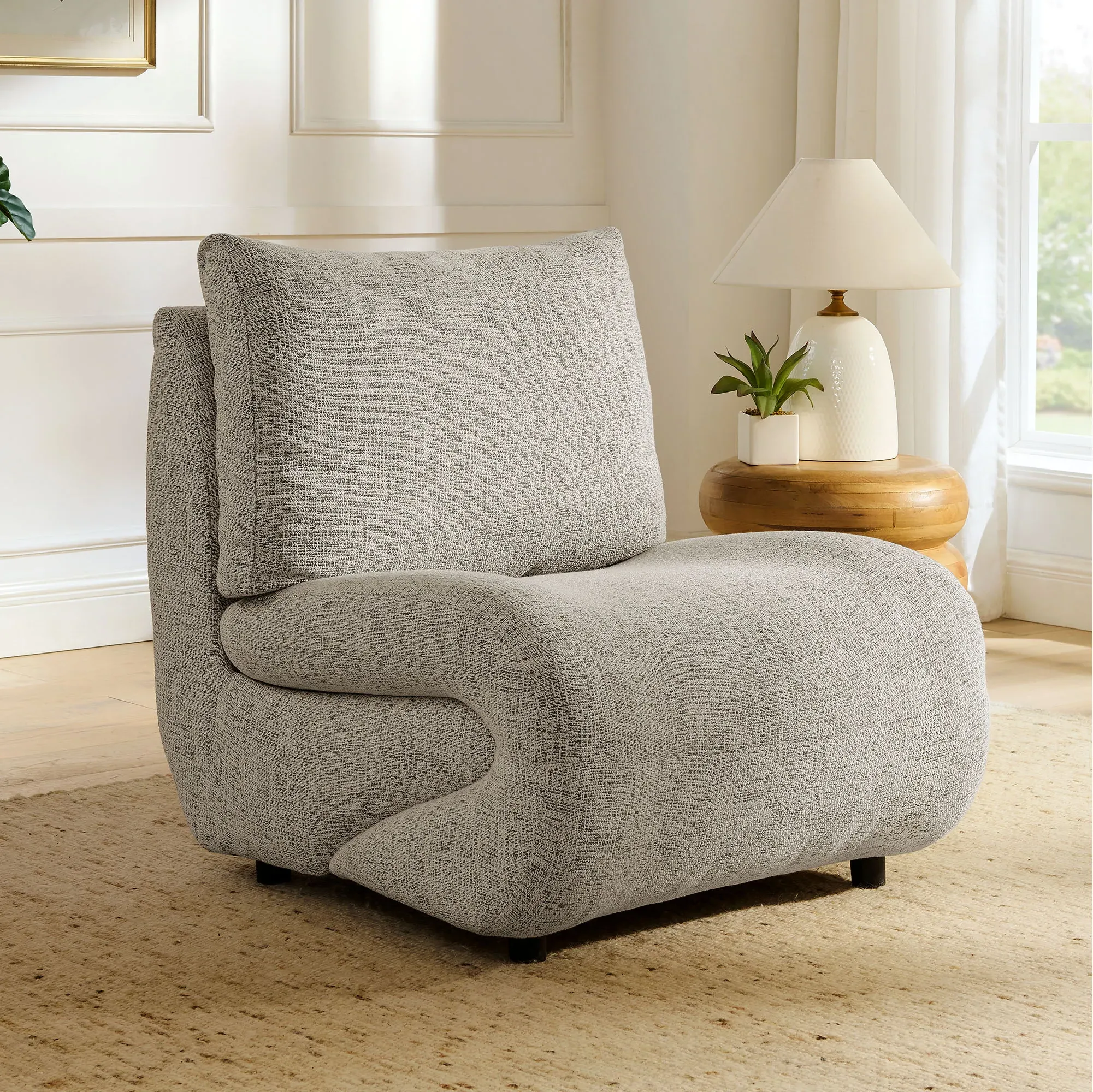 Elysian Accent Chair - Gray, Linen product