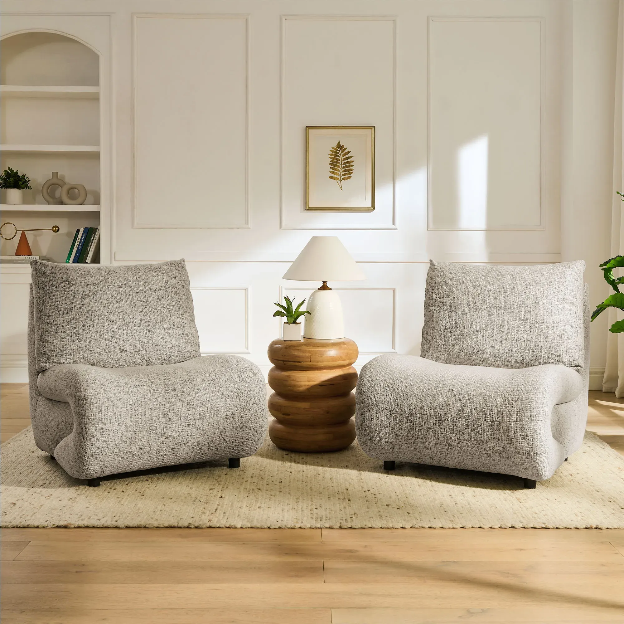 Elysian Set of 2 Accent Chair - Gray, Linen product