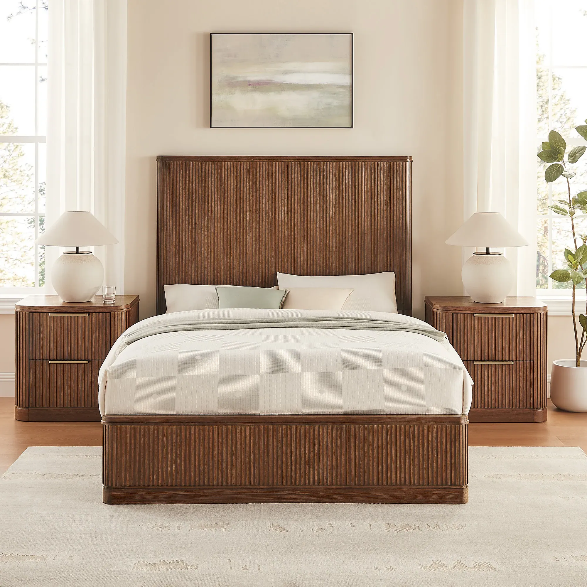 Finnley 3-Piece Queen Size Bedroom Set - Warm Brown, Poplar Wood product
