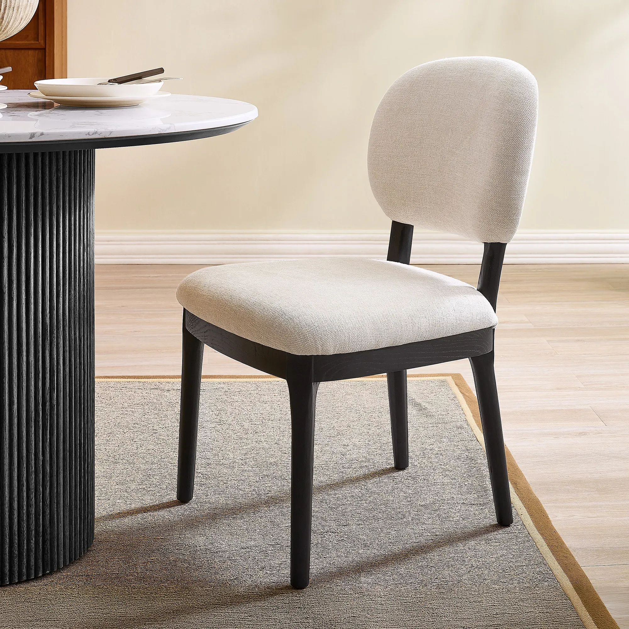 Florian Set of 2 Dining Chairs - Black, Ash Wood product