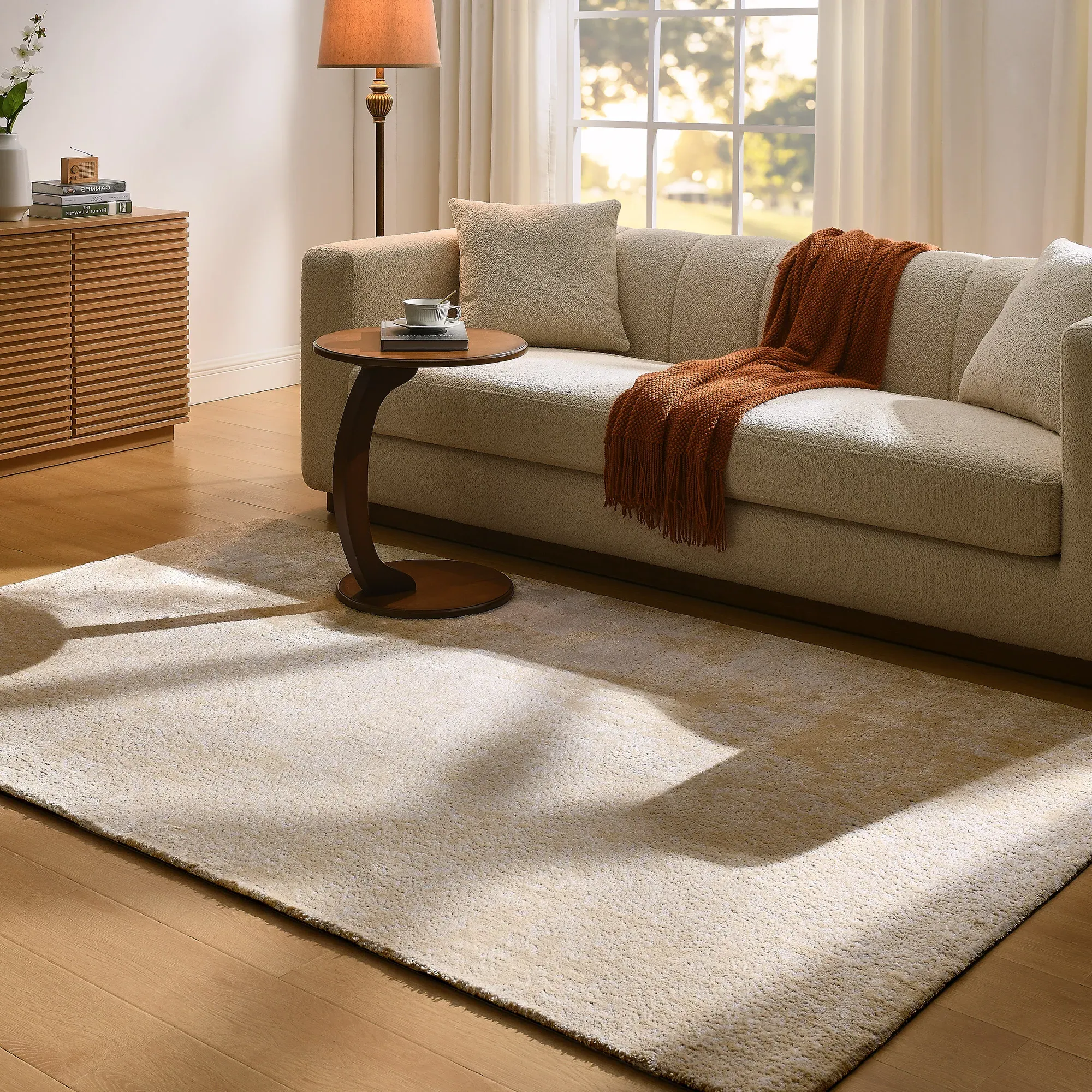Flote Performance Area Rug 5x8ft - Beige, Wool Blend product