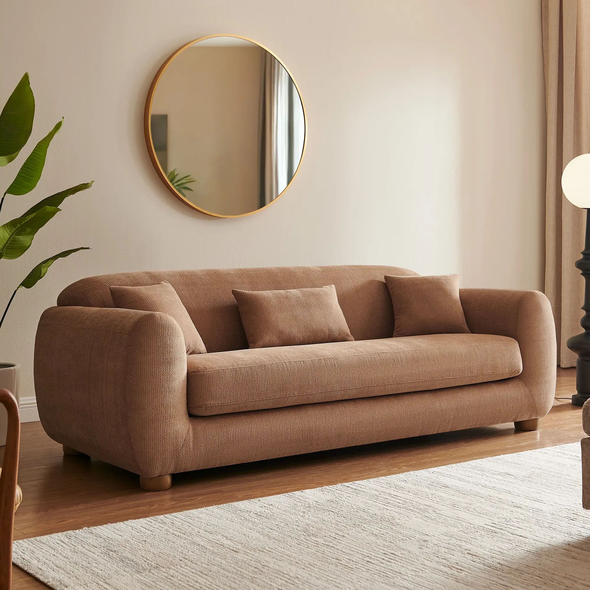Frosta Loveseat with Removable Cover - Tan, Chenille product
