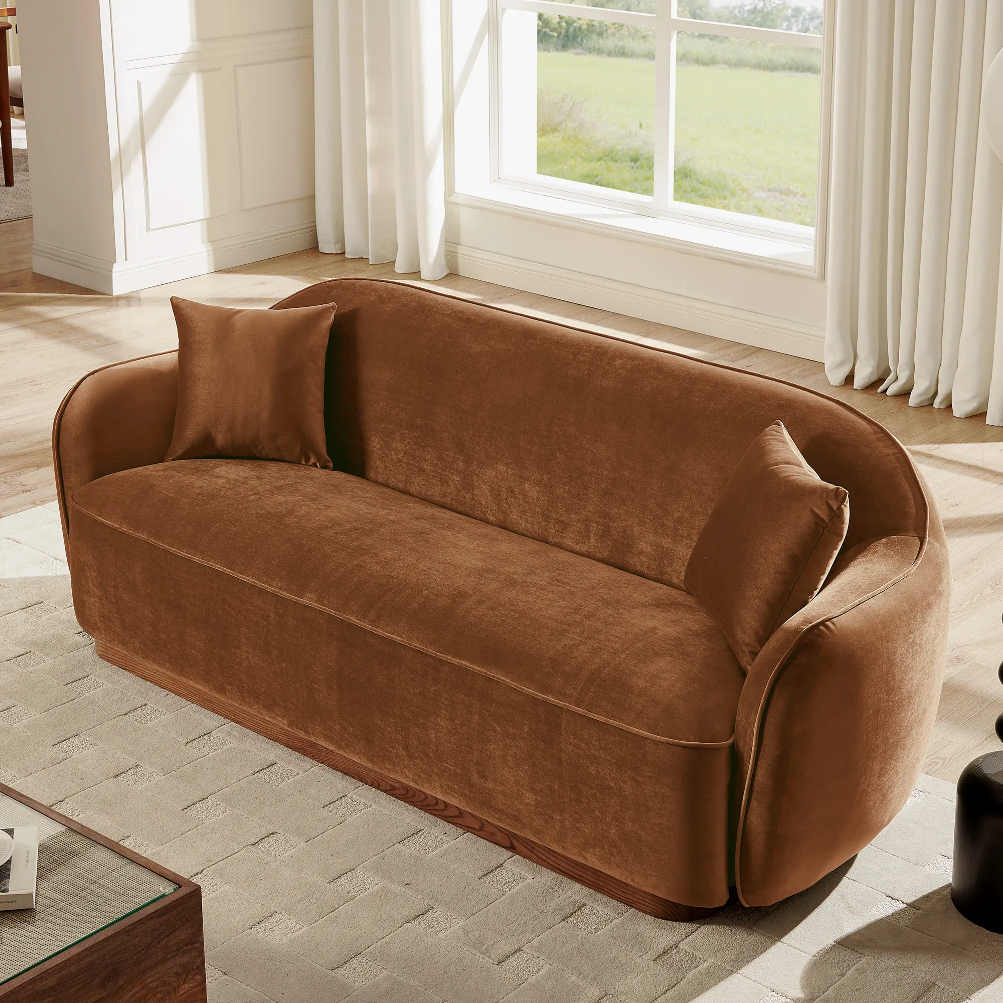 Gronnur 2-Seater Loveseat Sofa - Brown, Bouclé product