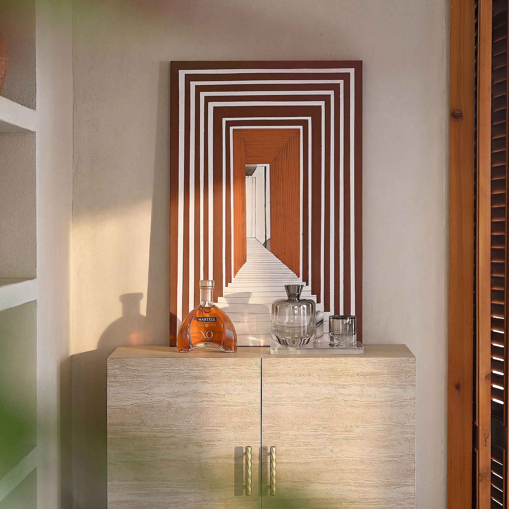 Hand Painted 3D Illusion Wall Art - Brown, Cotton-Linen product