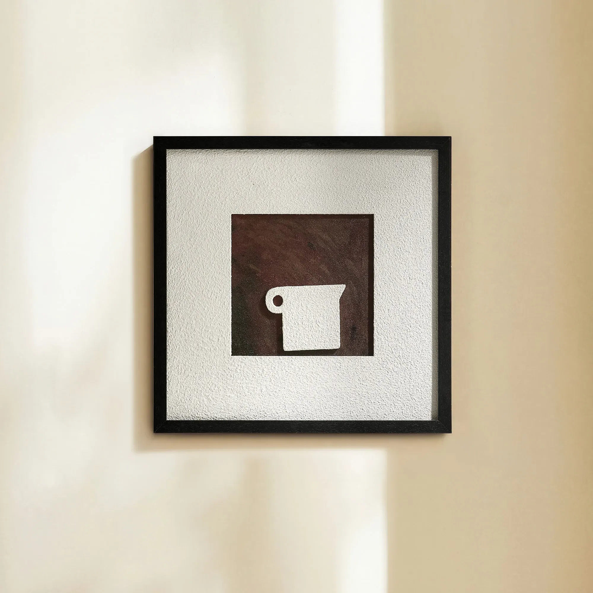 Hand Painted Textured Wall Art - Brown, Solid Wood product