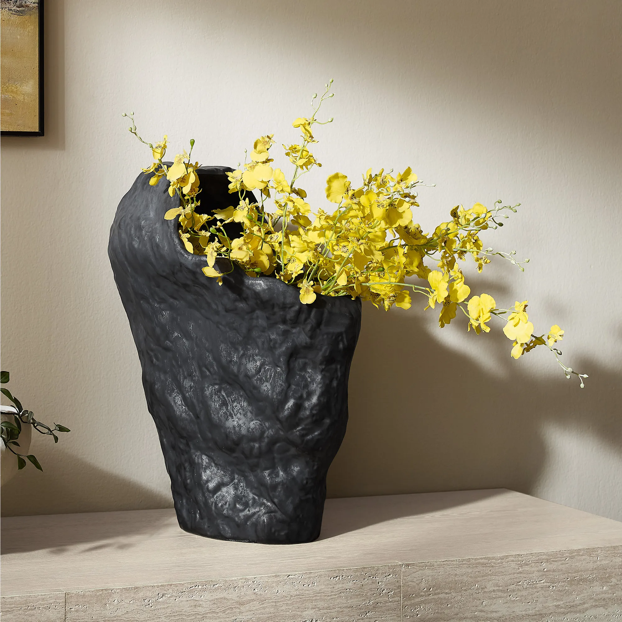 Hernest Irregular Ceramic Vase - Black product