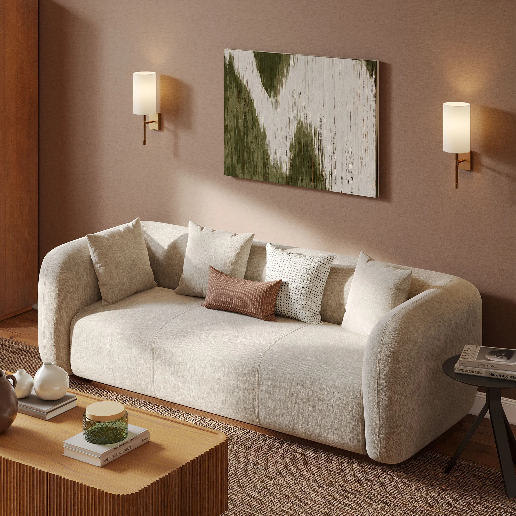 Jade 90 Deep Seat Loveseat Sofa - Light Gray, Chenille product