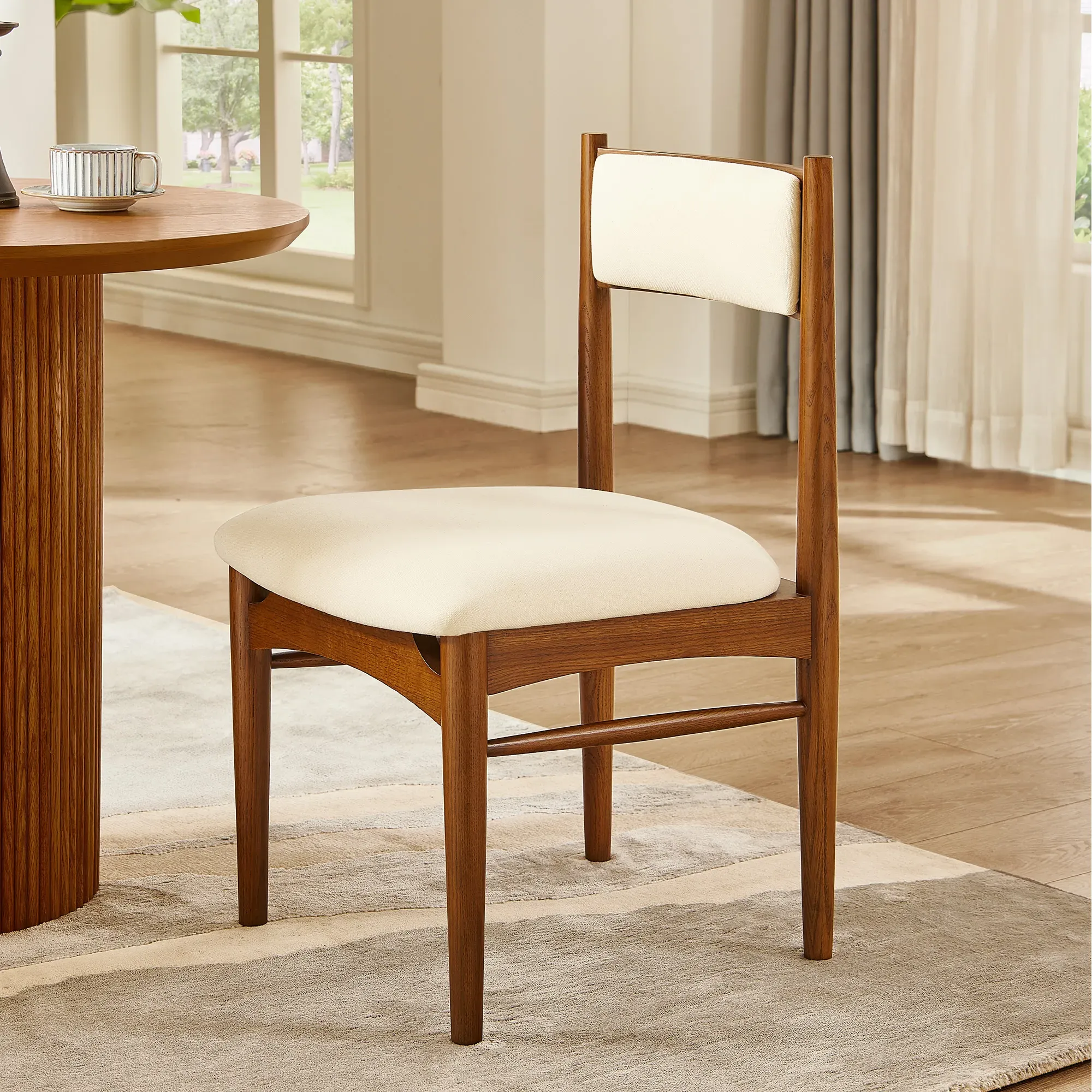 Kaden Set of 2 Dining Chairs with Upholstered Back - Brown, Oak product