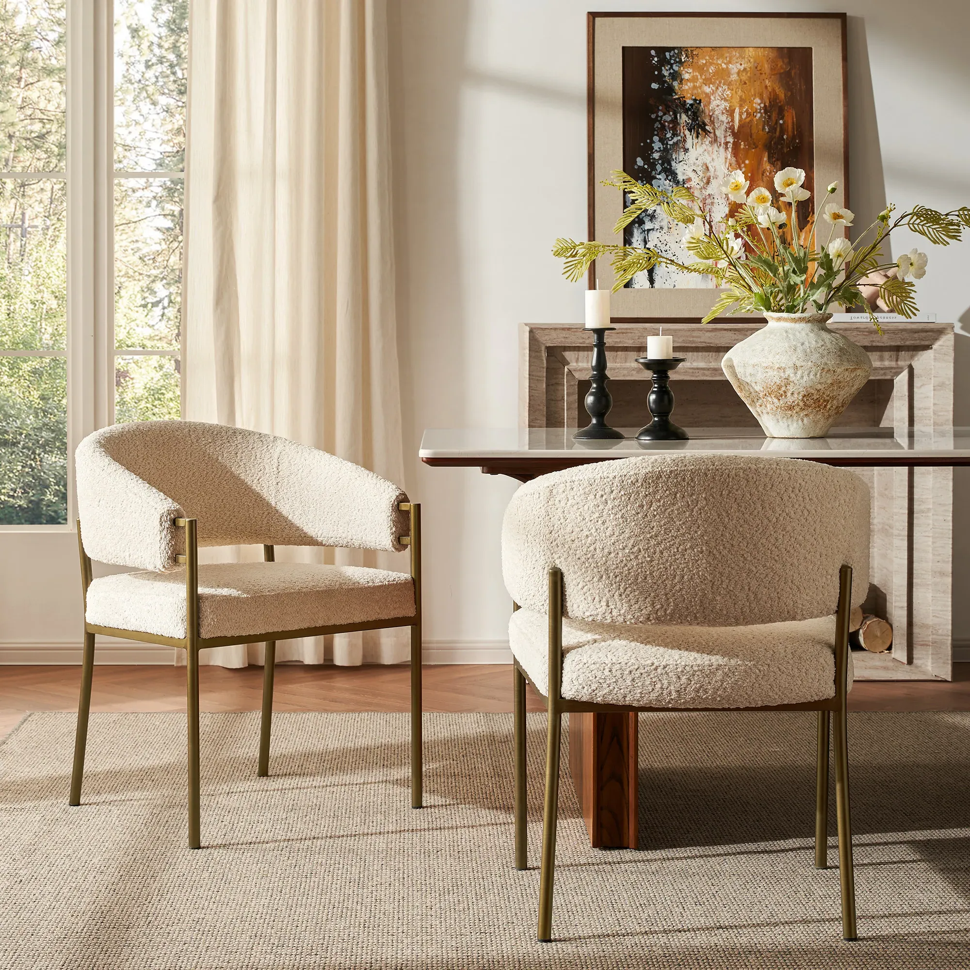 Lior Set of 2 Dining Armchairs - Bronze, Bouclé product