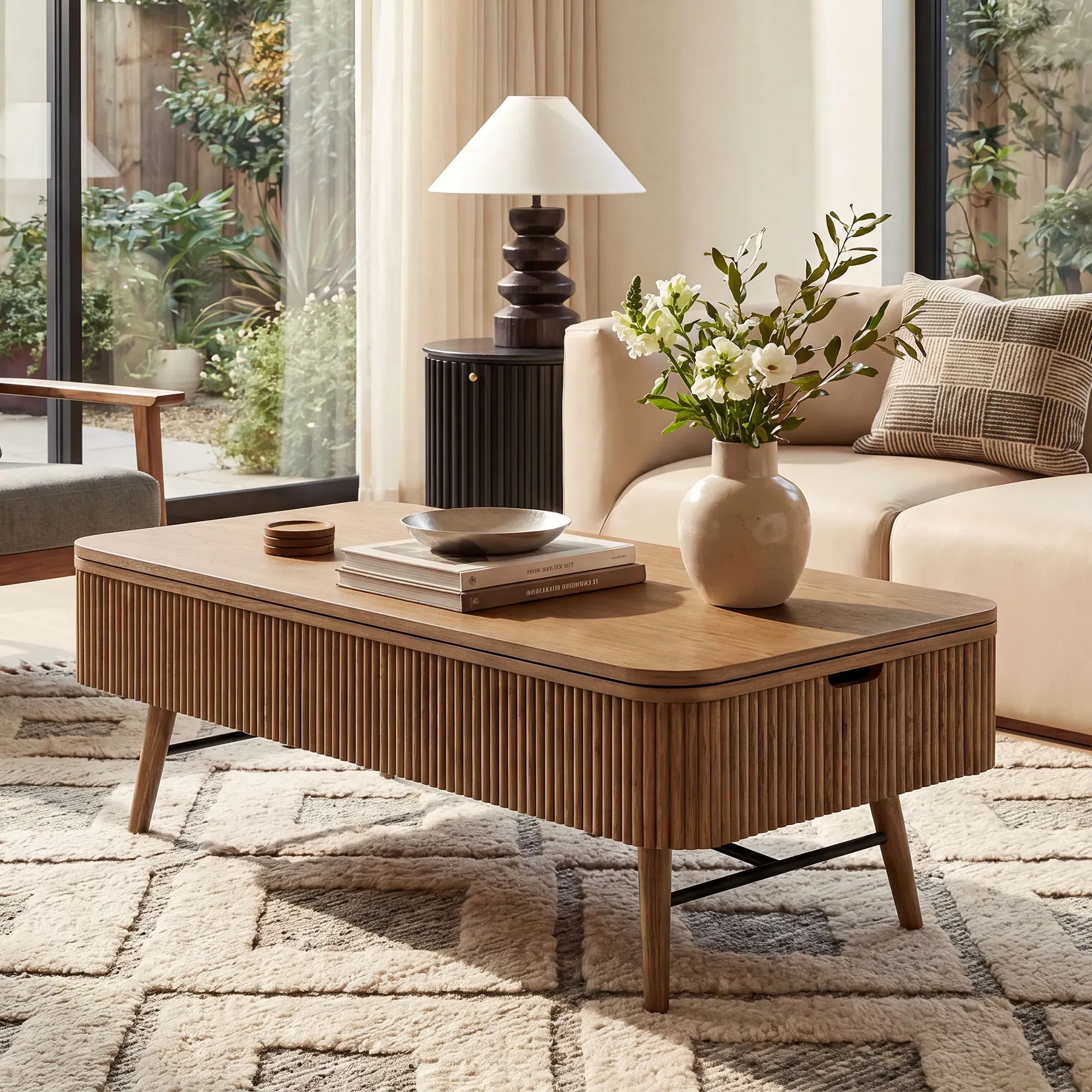 Magnus Lift Top Coffee Table with Drawers - Brown, Oak product
