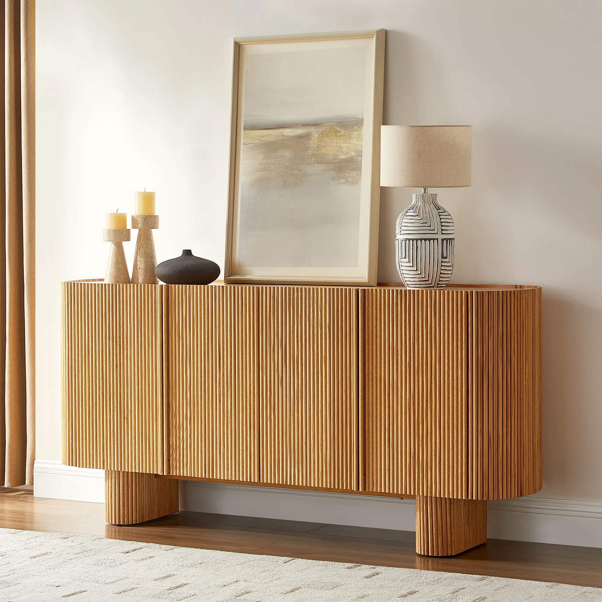 Marisol Fluted Sideboard with Storage - Natural, Oak product