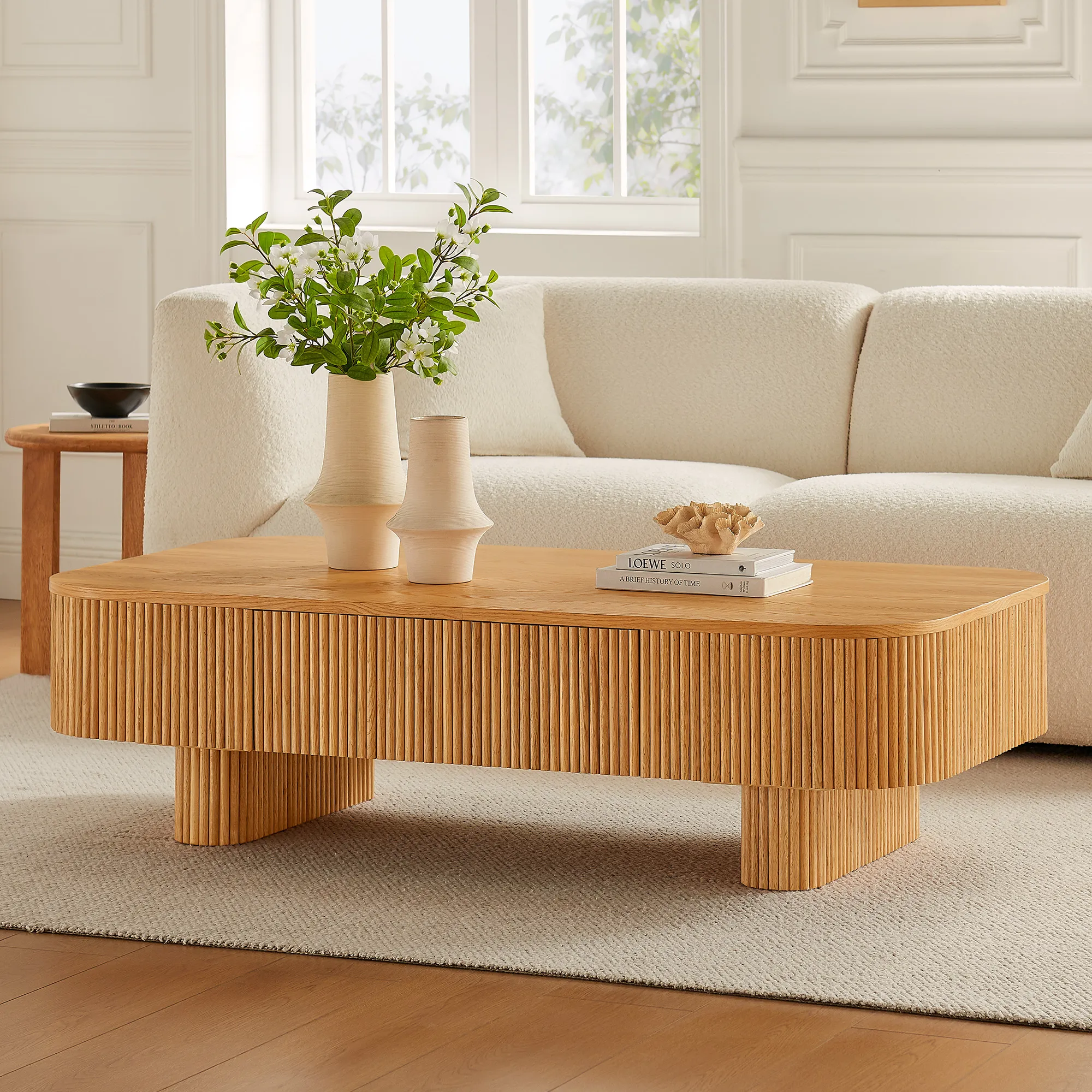 Marisol Large Coffee Table with Storage - Natural, Oak product