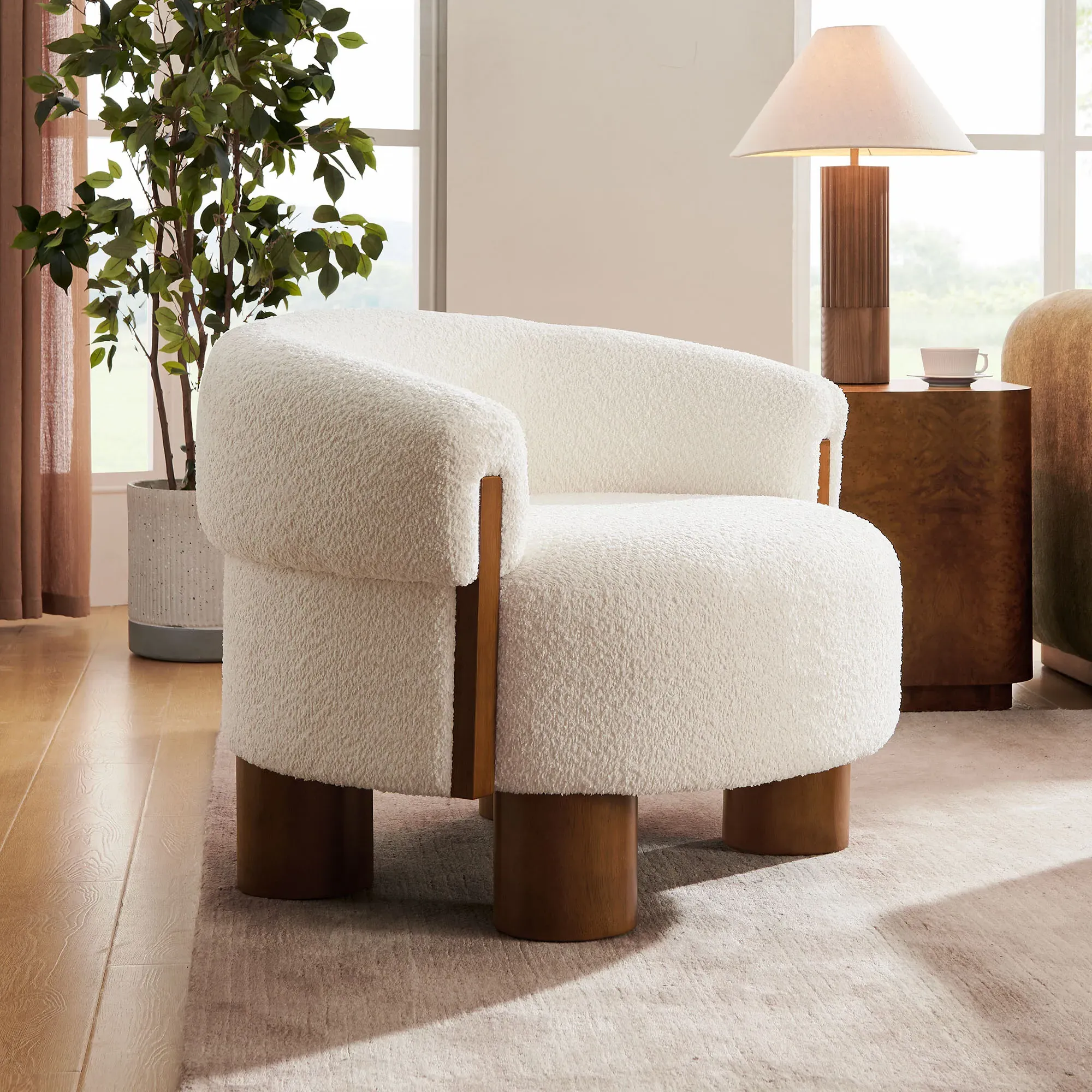 Nixlandy Accent Chair - White, Boucle product