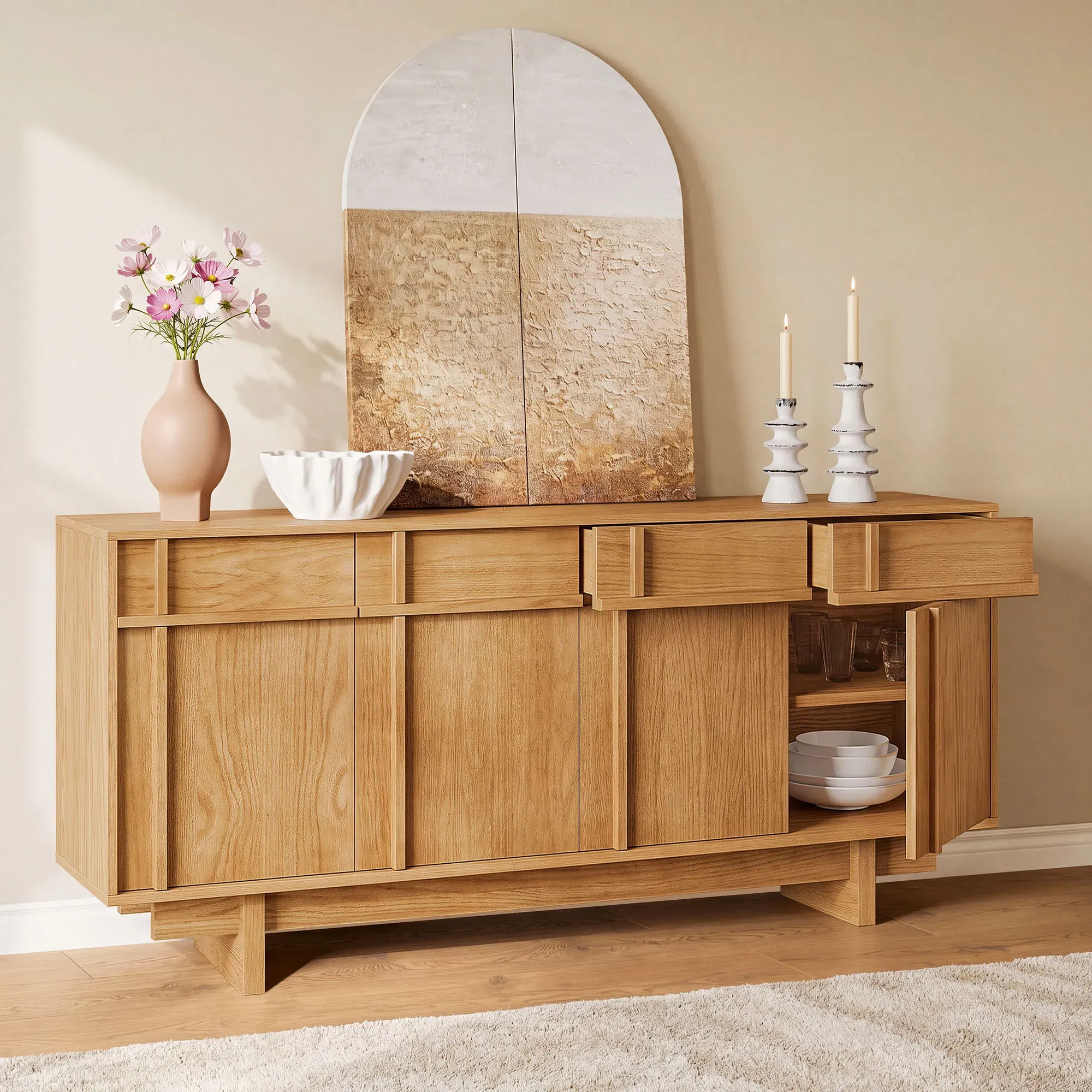 Ragnar Sideboard with Drawers - Natural, Oak product